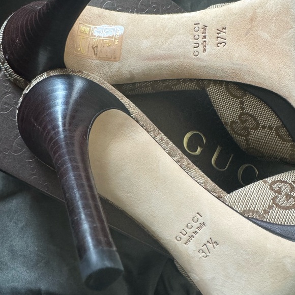 Gucci Monogram Heels | 37.5 Women’s - Picture 3 of 4